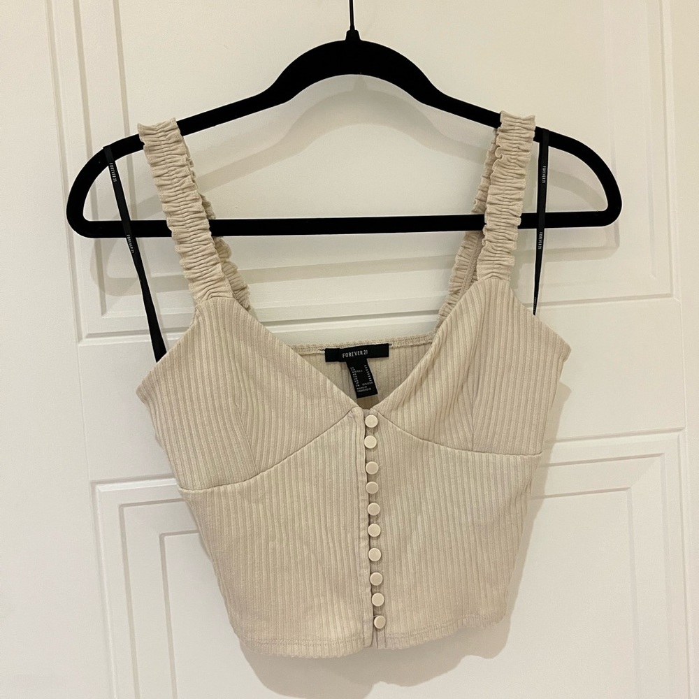 Ribbed Sleeveless Cropped Tank Top